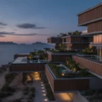 Coola hotell Exteriör av en stor, modern hotellbyggnad.